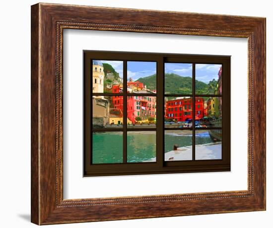 View from the Window Vernazza at Cinque Terre-Anna Siena-Framed Giclee Print