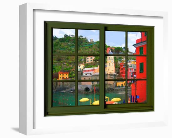 View from the Window Vernazza at Cinque Terre-Anna Siena-Framed Giclee Print