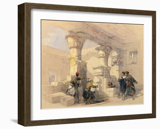 View from under the Portico of Dayr E Medeeneh, Thebes-David Roberts-Framed Giclee Print