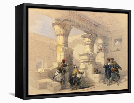 View from under the Portico of Dayr E Medeeneh, Thebes-David Roberts-Framed Premier Image Canvas