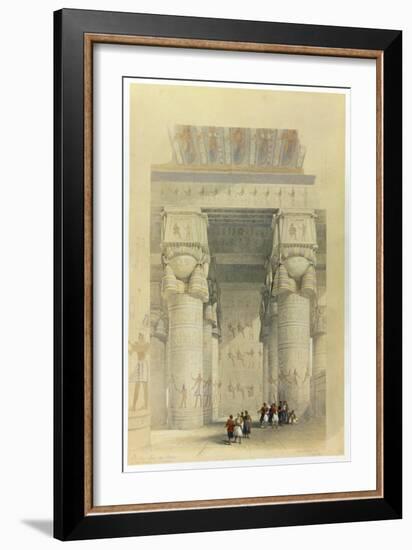 View from under the portico of the Temple at Denderah, Egypt, 19th century-David Roberts-Framed Giclee Print