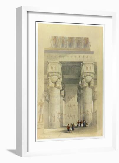 View from under the portico of the Temple at Denderah, Egypt, 19th century-David Roberts-Framed Giclee Print