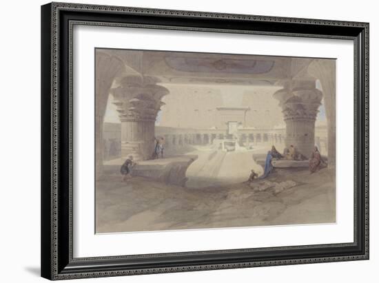 View from under the Portico of the Temple of Edfu-David Roberts-Framed Giclee Print