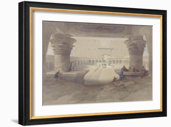 View from under the Portico of the Temple of Edfu-David Roberts-Framed Giclee Print