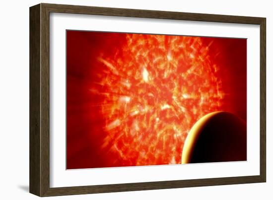 View from Uranus If Our Sun Were Replaced by Vy Canis Majoris-null-Framed Premium Giclee Print