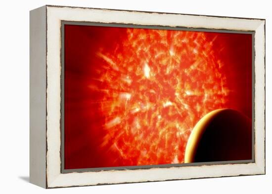 View from Uranus If Our Sun Were Replaced by Vy Canis Majoris-null-Framed Stretched Canvas