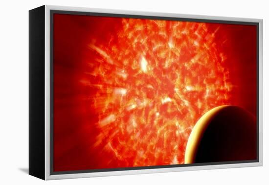 View from Uranus If Our Sun Were Replaced by Vy Canis Majoris-null-Framed Stretched Canvas