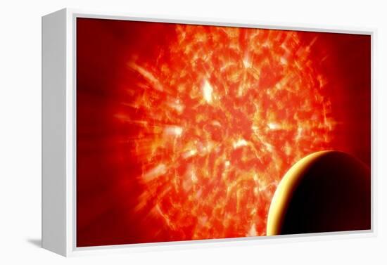 View from Uranus If Our Sun Were Replaced by Vy Canis Majoris-null-Framed Stretched Canvas