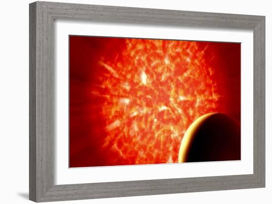 View from Uranus If Our Sun Were Replaced by Vy Canis Majoris-null-Framed Art Print