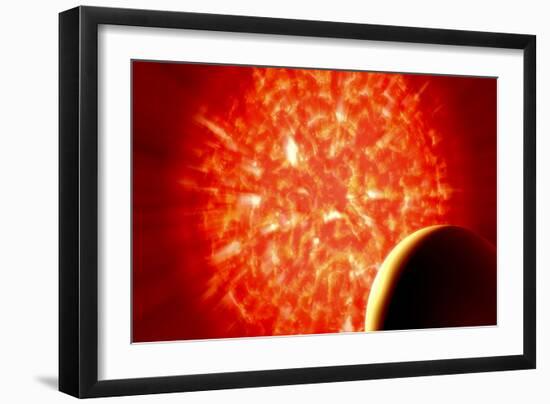 View from Uranus If Our Sun Were Replaced by Vy Canis Majoris-null-Framed Art Print