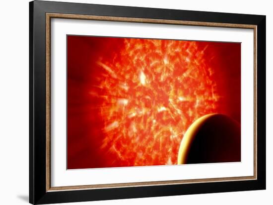 View from Uranus If Our Sun Were Replaced by Vy Canis Majoris-null-Framed Art Print