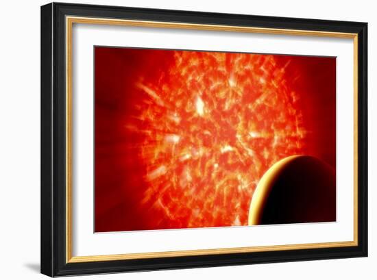 View from Uranus If Our Sun Were Replaced by Vy Canis Majoris-null-Framed Art Print