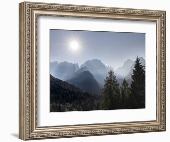 View from Val Rendena towards the Brenta Dolomites. Italy, Trentino, Val Rendena-Martin Zwick-Framed Photographic Print