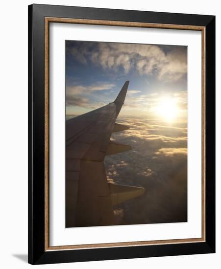 View from Window of Boeing 737-800 En Route from Australia to New Zealand at Sunset, Australia, Pac-Nick Servian-Framed Photographic Print