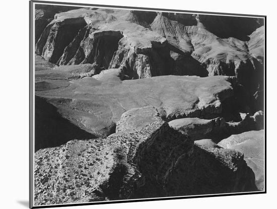 View From Yava Point Rock Formations And Valley "Grand Canyon National Park" Arizona. 1933-1942-Ansel Adams-Mounted Art Print