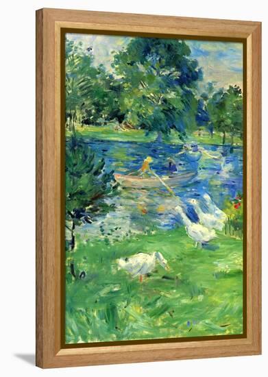 View In Bologne-Berthe Morisot-Framed Stretched Canvas