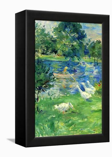 View In Bologne-Berthe Morisot-Framed Stretched Canvas