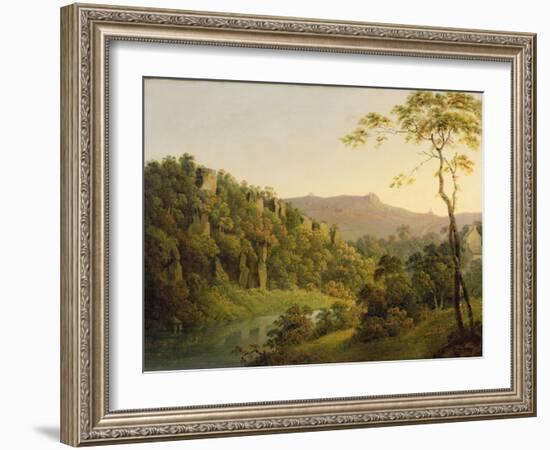 View in Matlock Dale, Looking Towards Black Rock Escarpment, C.1780-5-Joseph Wright of Derby-Framed Giclee Print