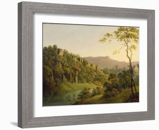 View in Matlock Dale, Looking Towards Black Rock Escarpment, C.1780-5-Joseph Wright of Derby-Framed Giclee Print