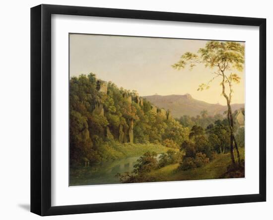 View in Matlock Dale, Looking Towards Black Rock Escarpment, C.1780-5-Joseph Wright of Derby-Framed Giclee Print