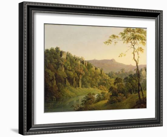 View in Matlock Dale, Looking Towards Black Rock Escarpment, C.1780-5-Joseph Wright of Derby-Framed Giclee Print