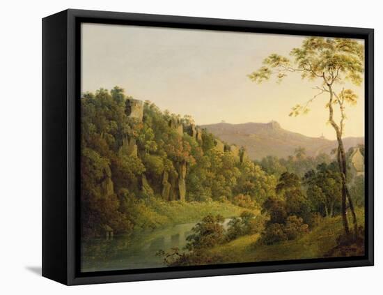 View in Matlock Dale, Looking Towards Black Rock Escarpment, C.1780-5-Joseph Wright of Derby-Framed Premier Image Canvas