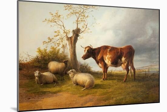 View in Stour Valley with Cow-Thomas Sidney Cooper-Mounted Giclee Print