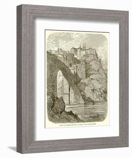 View in Toledo.--Bridge of St. Martin-Gustave Doré-Framed Giclee Print