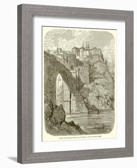 View in Toledo.--Bridge of St. Martin-Gustave Doré-Framed Giclee Print