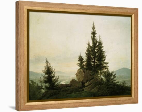 View into the Elbe Valley, 1807-Caspar David Friedrich-Framed Premier Image Canvas