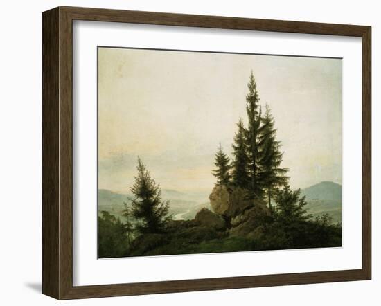 View into the Elbe Valley, 1807-Caspar David Friedrich-Framed Premium Giclee Print