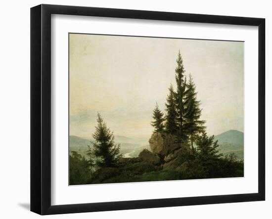 View into the Elbe Valley, 1807-Caspar David Friedrich-Framed Premium Giclee Print