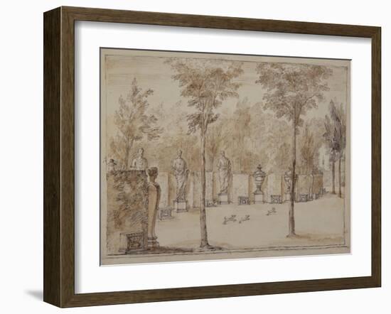 View into the Exedra at Chiswick-William Kent-Framed Giclee Print