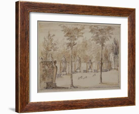 View into the Exedra at Chiswick-William Kent-Framed Giclee Print