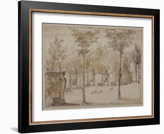 View into the Exedra at Chiswick-William Kent-Framed Giclee Print