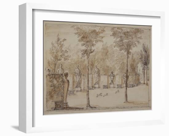 View into the Exedra at Chiswick-William Kent-Framed Giclee Print