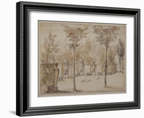 View into the Exedra at Chiswick-William Kent-Framed Giclee Print