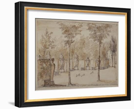 View into the Exedra at Chiswick-William Kent-Framed Giclee Print