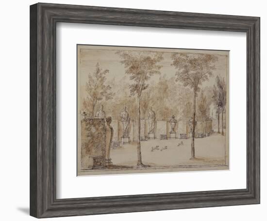 View into the Exedra at Chiswick-William Kent-Framed Giclee Print