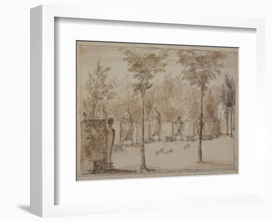 View into the Exedra at Chiswick-William Kent-Framed Giclee Print