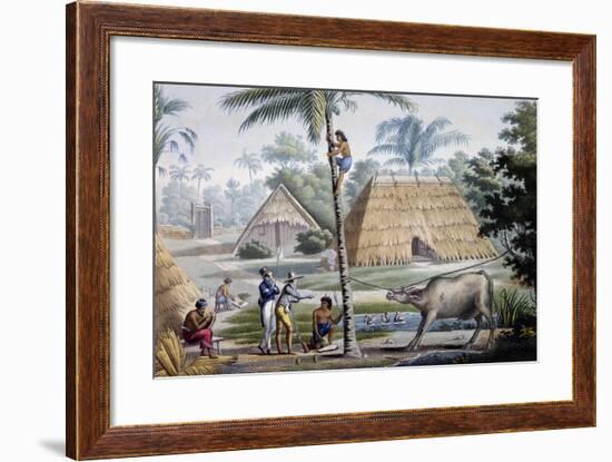 View Nearby Coupang, Timor Island, Engraving from Painting by Alphonse Pellion-null-Framed Giclee Print