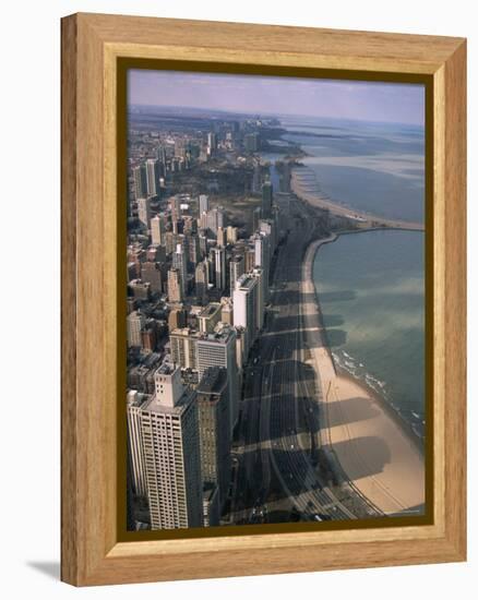 View North Along Shore of Lake Michigan from John Hancock Center, Chicago, Illinois, USA-Jenny Pate-Framed Premier Image Canvas