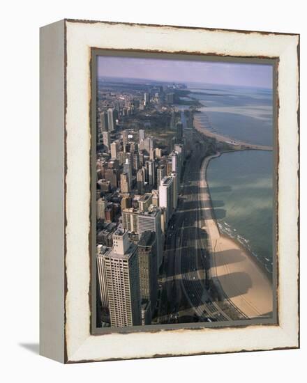 View North Along Shore of Lake Michigan from John Hancock Center, Chicago, Illinois, USA-Jenny Pate-Framed Premier Image Canvas