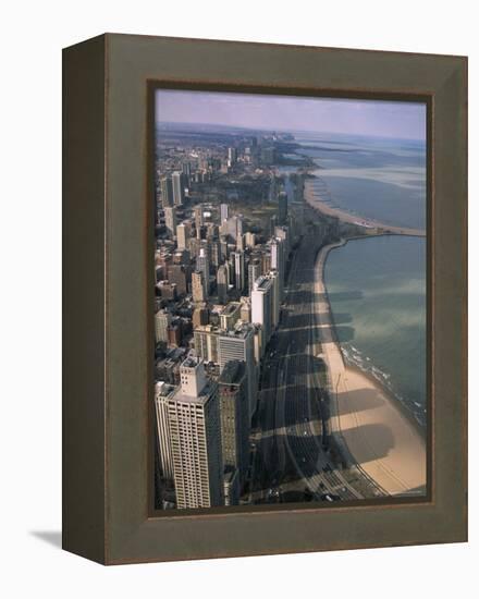 View North Along Shore of Lake Michigan from John Hancock Center, Chicago, Illinois, USA-Jenny Pate-Framed Premier Image Canvas
