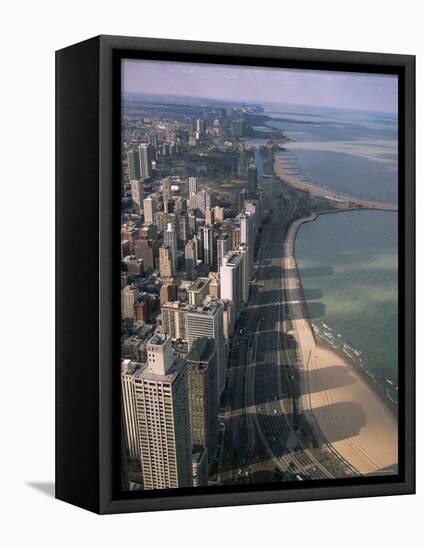 View North Along Shore of Lake Michigan from John Hancock Center, Chicago, Illinois, USA-Jenny Pate-Framed Premier Image Canvas