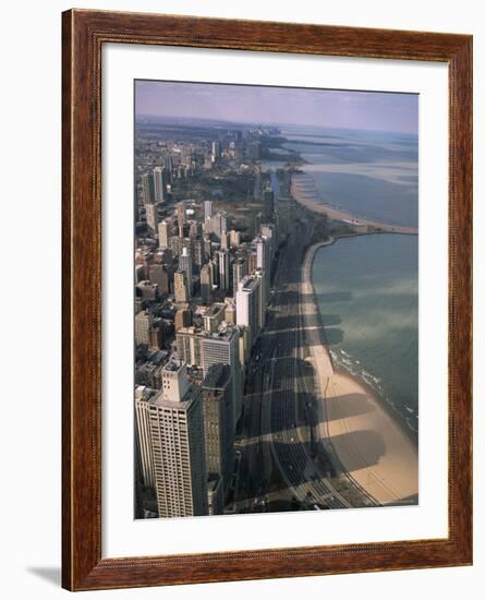 View North Along Shore of Lake Michigan from John Hancock Center, Chicago, Illinois, USA-Jenny Pate-Framed Photographic Print