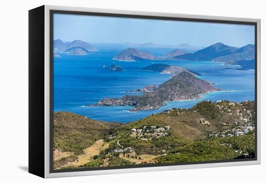 View north from Mountain Top on St. Thomas Island, U.S. Virgin Islands, Leeward Islands-Tony Waltham-Framed Premier Image Canvas