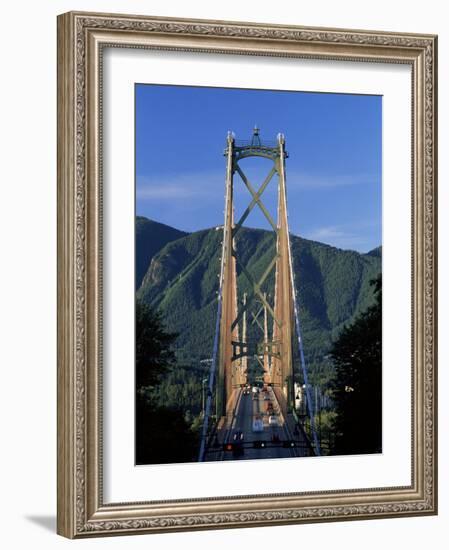 View Northwards Over the Lions Gate Bridge from Stanley Park, Vancouver, British Columbia, Canada-Ruth Tomlinson-Framed Photographic Print