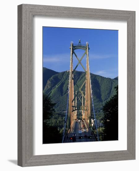 View Northwards Over the Lions Gate Bridge from Stanley Park, Vancouver, British Columbia, Canada-Ruth Tomlinson-Framed Photographic Print