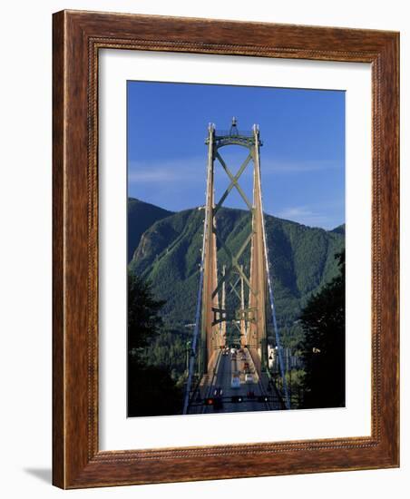 View Northwards Over the Lions Gate Bridge from Stanley Park, Vancouver, British Columbia, Canada-Ruth Tomlinson-Framed Photographic Print